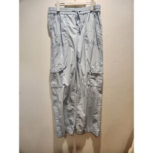 Abound Women's Cargo Jogger Pants Light Blue Elastic Waist Utility